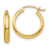 14k 2.75x12mm Round Tube Hoop Earrings